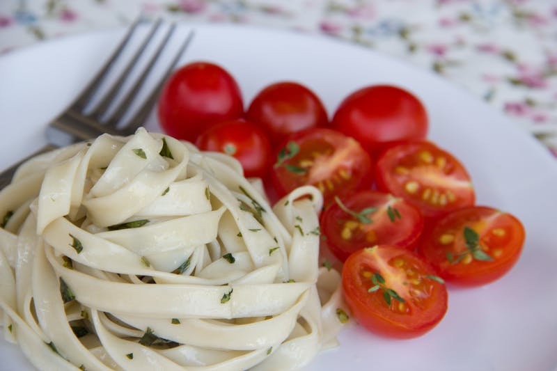Creamy Fettuccine Alfredo vegetarian pasta Marcos
