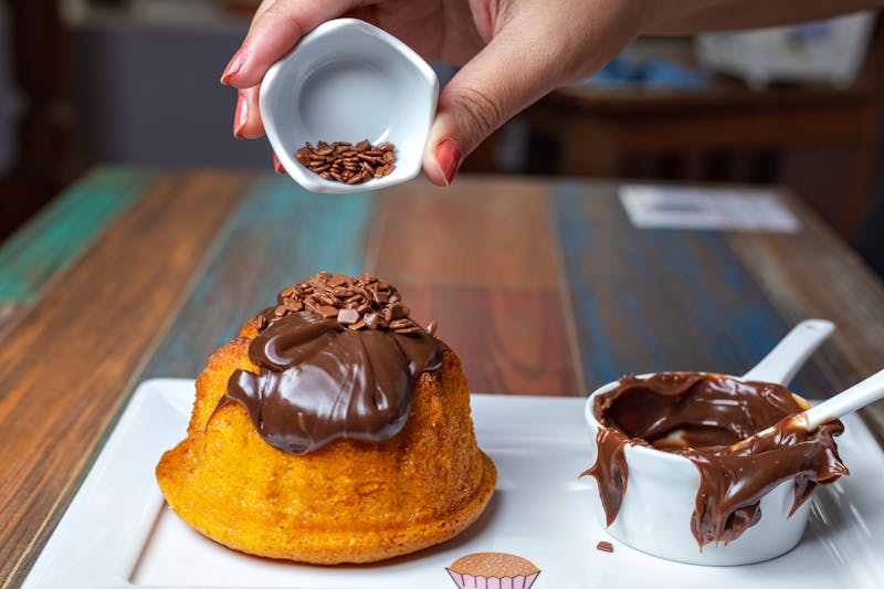 Warm Chocolate Lava Cake dessert at Marcos
